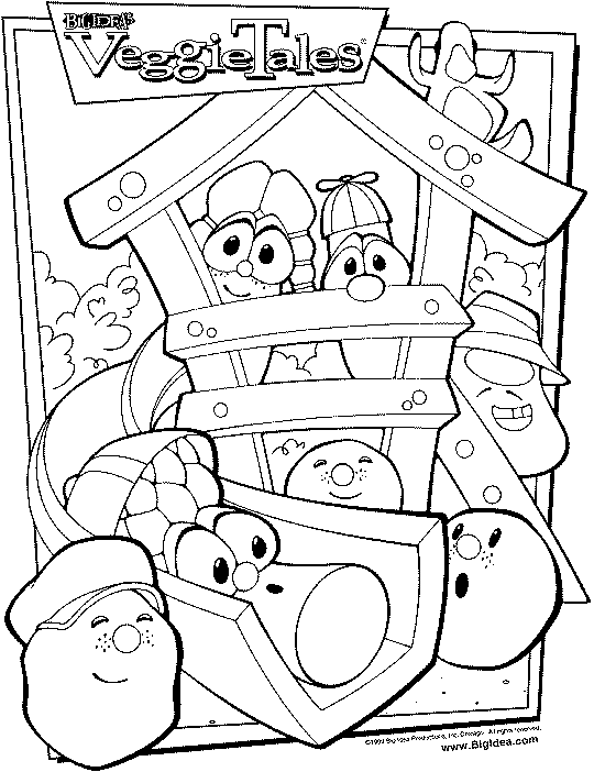 coloring book pages for veggie tales